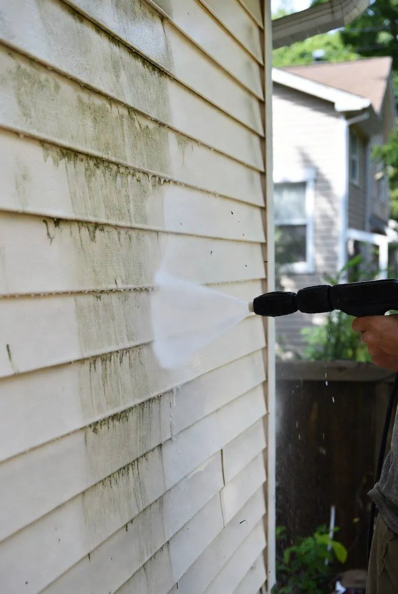 House siding cleaned and restored by professional pressure washing